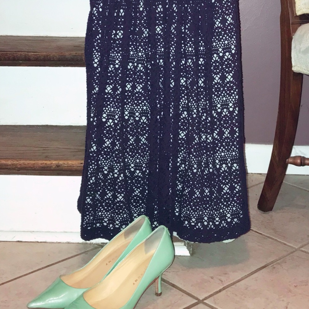 Anthropologie Navy Cotton Dress